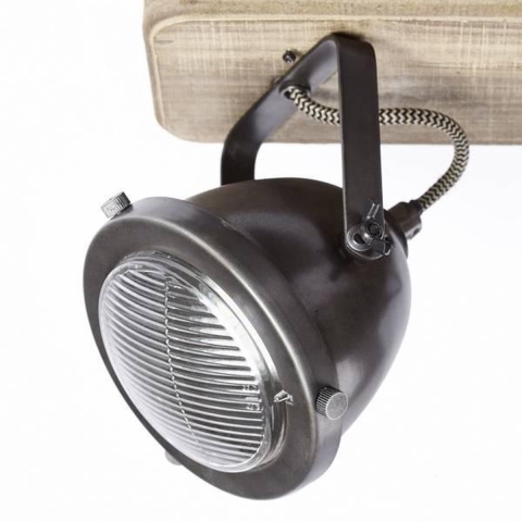 Brilliant Carmen Wood 72030/84 Plafondspot LED GU10 75 W Hout, RVS (geborsteld)