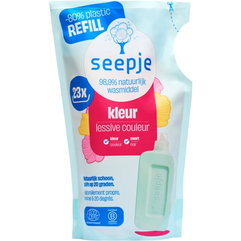 6x Seepje Vloeibaar Wasmiddel Kleur Navulling Magische Magnolia 23 Wasbeurten 1 liter