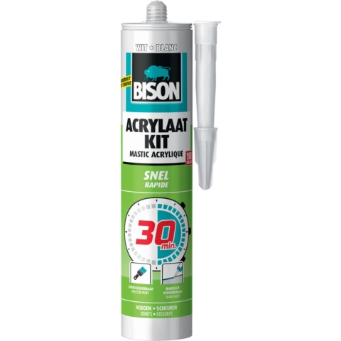 12x Bison Acrylaatkit Snel 30 Minuten Wit 300 ml