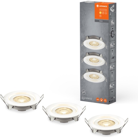 LEDVANCE 4058075617780 LED-inbouwlamp Set van 3 stuks LED LED vast ingebouwd 4.9 W Wit