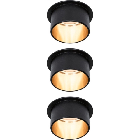 Paulmann 93379 Gil LED-inbouwlamp LED LED vast ingebouwd 18 W Zwart (mat), Goud