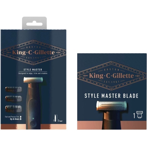 King C. Gillette Style Master Stoppelbaardtrimmer + Refill Pakket