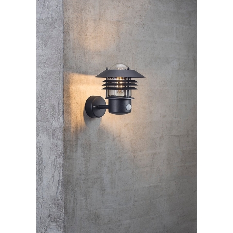 Nordlux Wandlamp Vejers met sensor E27 zwart IP44 - 4800925