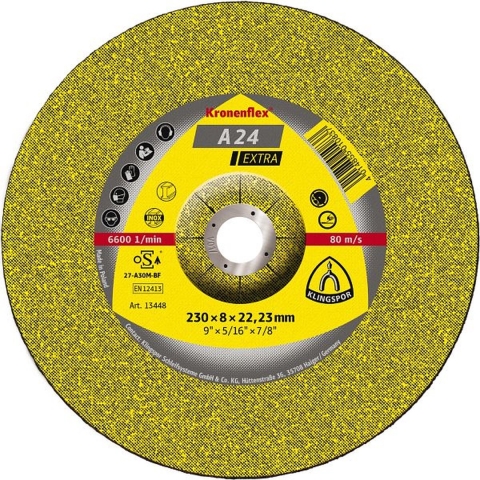 Klingspor Afbraamschijf | D230xS8mm | gebogen staal | gat 22,23 mm | 10 stuks - 13448 13448