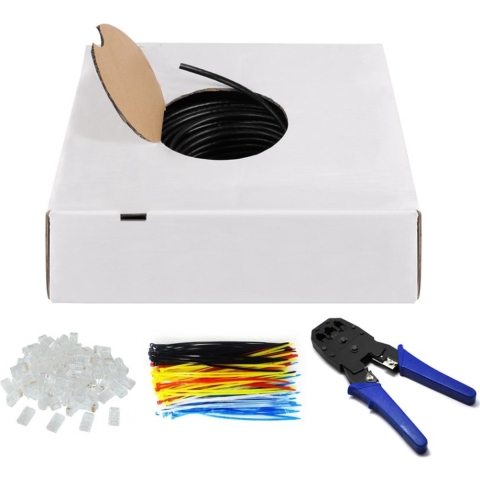 UTP CAT6 box 305m zwart massief OUTDOOR set - 1381541