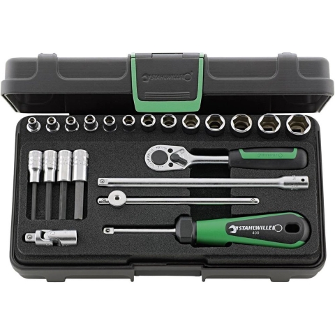 Stahlwille Dopsleutelset | 22-delig 1/4 inch | sleutelwijdtes 3,5-13 mm | aantal tanden 22 6-Kant | 1 stuk - 96011113 96011113