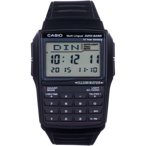 Casio DBC-32-1AES Horloge Kwarts (l x b x h) 50.4 x 37.4 x 12 mm Zwart Materiaal (behuizing): Hars Materiaal (armband): Hars