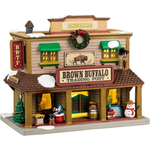 Brown Buffalo Trading Post 16x25x25 cm Kersthuisje - LEMAX
