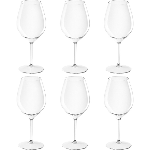 6x Witte of rode wijn wijnglazen 51 cl/510 ml van onbreekbaar transparant kunststof -