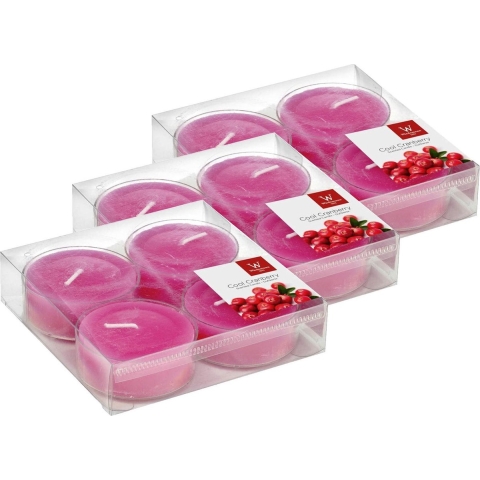 36x Maxi geurtheelichtjes cranberry/roze 8 branduren -