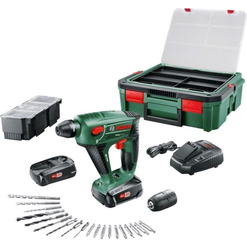 Bosch Groen Uneo Maxx SBX - Accu Boorhamer | 18V | 2 x 1.5 Ah accu + lader | In koffer - 060395230K