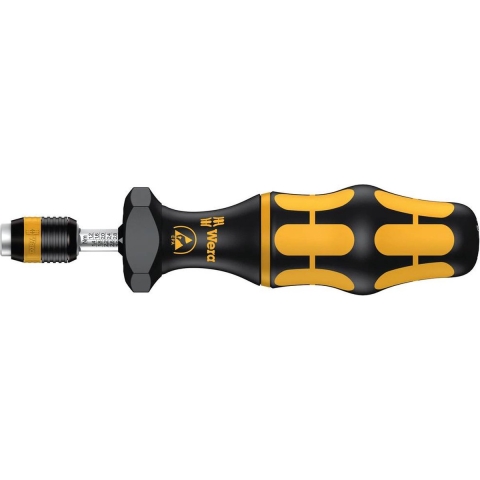 Wera 7440 Kraftform ESD instelbare Momentschroevendraaier met Rapidaptor Snelwisselhouder, 1/4 duim, 0,3 - 1,2 Nm - 1 stuk(s) - 05074730001