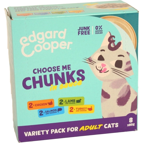 6x Edgard&Cooper Kattenvoer Adult Multipack 8 x 85 gr