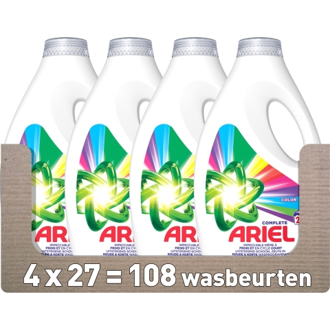 4x Ariel Vloeibaar Wasmiddel Color 27 Wasbeurten 1215 ml