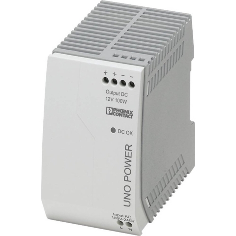 Phoenix Contact UNO-PS/1AC/12DC/100W DIN-rail netvoeding 12 V/DC 8.3 A 100 W Aantal uitgangen: 1 x Inhoud: 1 stuk(s)