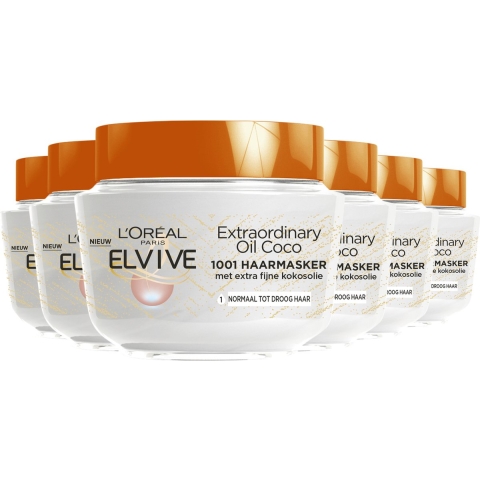 6x L'Oréal Elvive Extraordinary Oil Kokos Haarmasker 300 ml