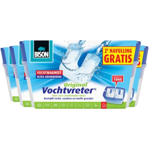 4x Bison Vochtvreter + 2 Navullingen Neutraal 2 x 900 gr