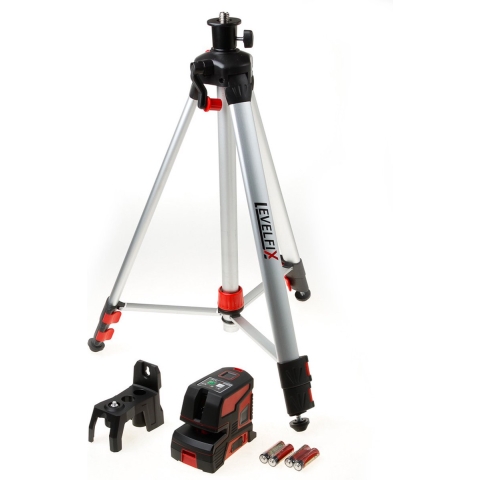 Levelfix CL202G Kruislijnlaser Set Incl. Statief In Tas - Groen - 30m - 2 Lijnen - IP54