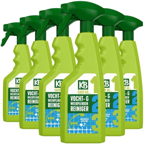 6x KB Easy Vocht-&Weerplekken Reiniger Spray 500 ml