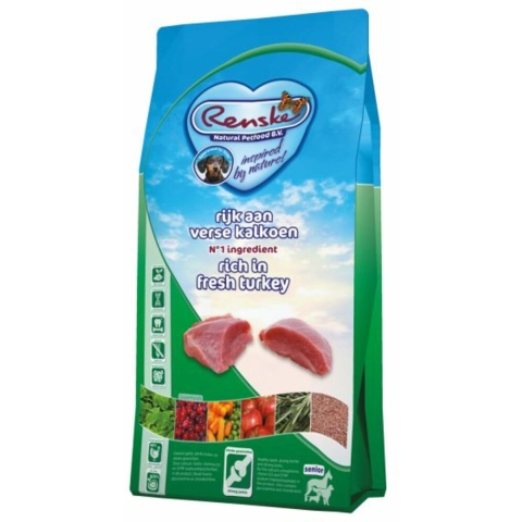 2x Renske Super Premium Senior Kalkoen Graanvrij 12 kg