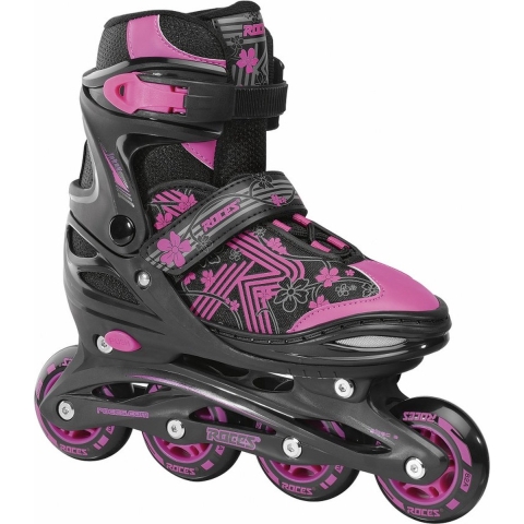 Roces inline skates Jokey 3.0 softboot 82A zwart/roze maat 34 37