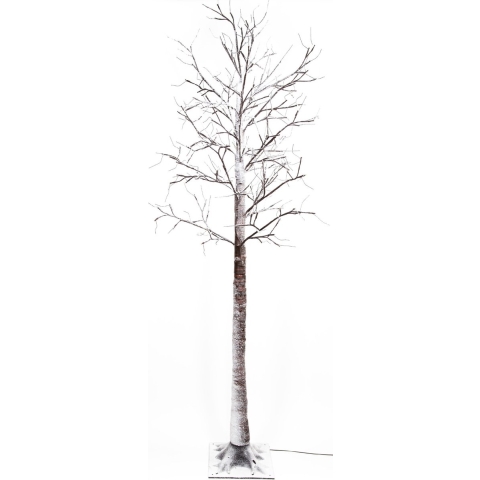 Led Birch Tree Brown With Snow 204L/200Cm Led Classic Warm - - Anna's Collection