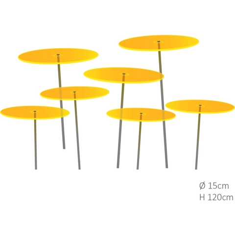 7 stuks! Zonnevanger Geel medium 120x15 cm - Cazador Del Sol