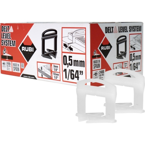 Rubi Delta Level Systeem Clips | Dikte 0,5 mm | Hoogte 3-12 mm | 2400 stuks - 03932