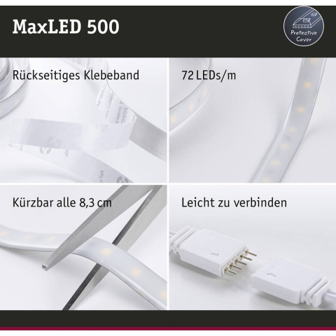 Paulmann 70551 LED-strip uitbreidingsset Met connector (male) 24 V 2.5 m Warmwit 2.5 m