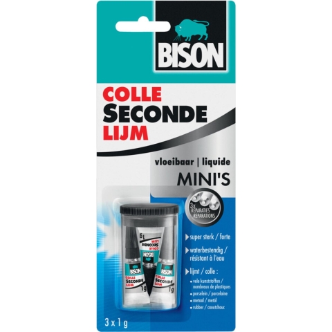 12x Bison Secondelijm Super Compact Tube 3 x 1 gr