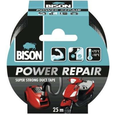 6x Bison Tape Power Repair Zwart 25 meter