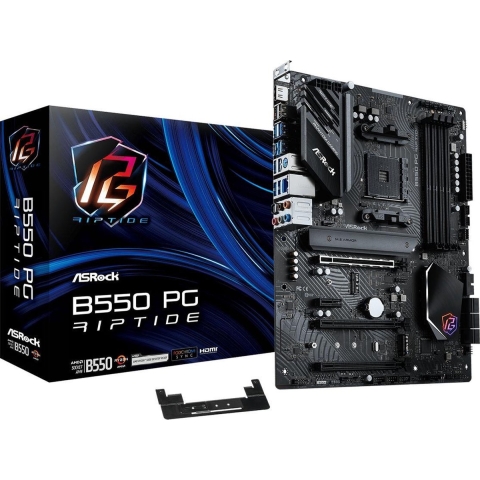 ASRock B550 PG Riptide Moederbord Socket AMD AM4 Vormfactor ATX Moederbord chipset AMD® B550