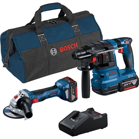 Bosch Blauw | Combopack | GWS 18V-7 + GBH 18V-22 | 18V | 2 x 4.0Ah + lader | In tas - 0615A50037