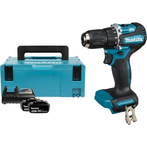 Makita DDF487RTJ 18v Boor-/schroefmachine koolborstelloos 5,0 Ah accu (2 st), snellader, Mbox