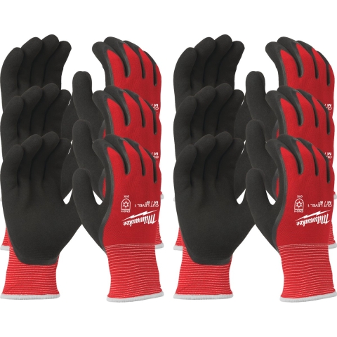 Milwaukee Accessoires Gedipte winter werkhandschoenen snijklasse 1/A - M/8 | 12 paar - 4932471606