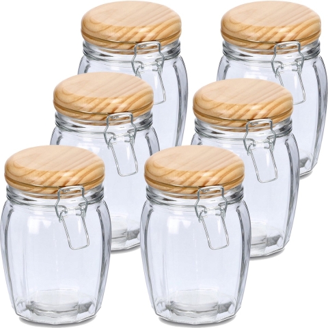 Weckpotten/inmaakpotten - 10x - 820 ml - glas - met beugelsluiting - D11 x H16 cm -