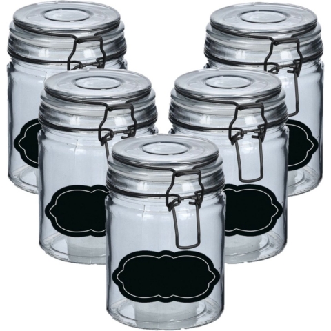 Weckpot/inmaakpot - 10x - 250 ml - glas - met beugelsluiting - incl. etiketten -