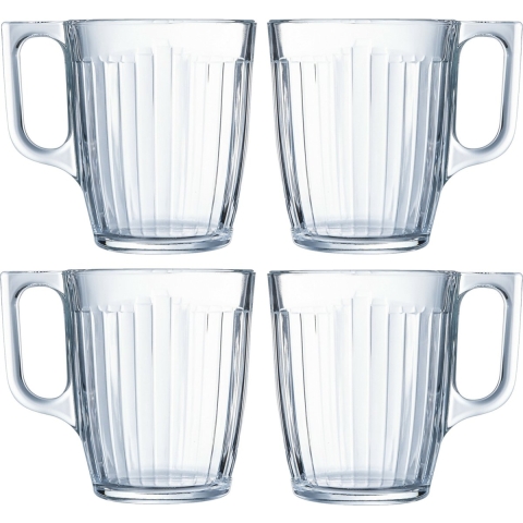 Luminarc Theeglazen Leeds - 24x - transparant bewerkt glas - 8 x 11 cm - 320 ml -