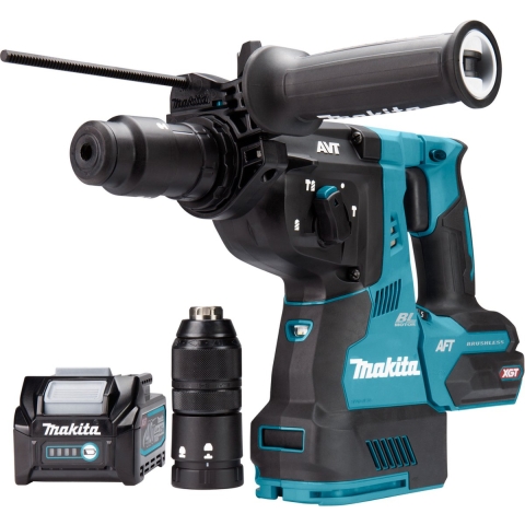 Makita HR004GM202 40V Max Combihamer 4,0 Ah accu (2 st), lader, in Mbox, met stofafzuiging - HR004GM202