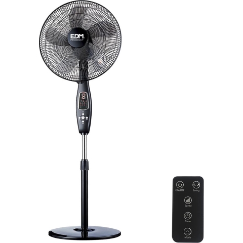 EDM Statiefventilator 40cm draaiend 60W zwart + AB - 8652589