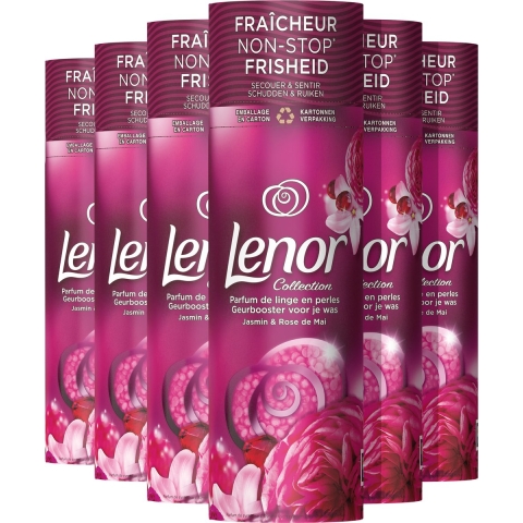 6x Lenor In-Wash Geurbooster Jasmijn&Rose de Mai 19 wasbeurten 235 gr