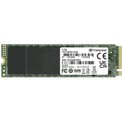 Transcend 115S 1 TB NVMe/PCIe M.2 SSD 2280 harde schijf PCIe NVMe 3.0 x4 Retail TS1TMTE115S