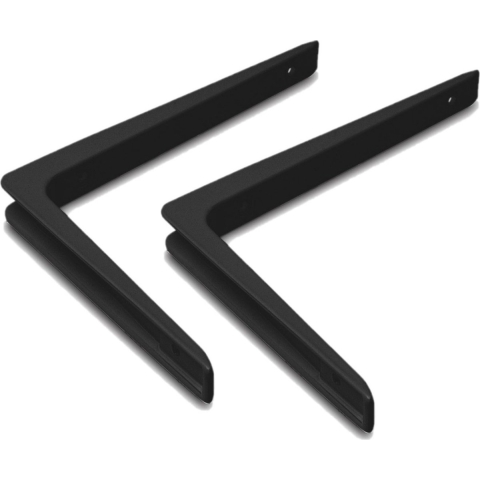 12x stuks plankdrager / plankdragers zwart gelakt aluminium 15 x 20 cm -