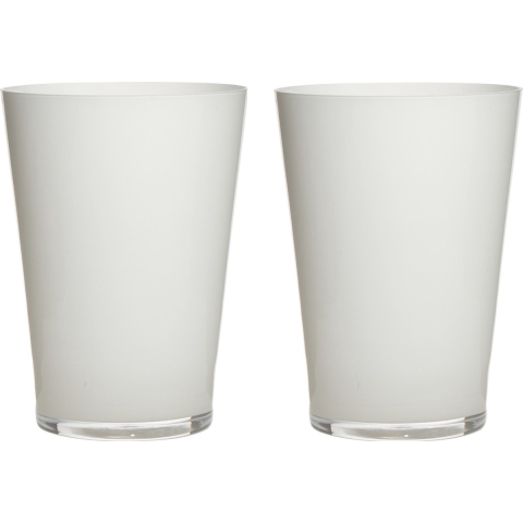 2x stuks luxe stijlvolle witte conische bloemen vaas/vazen van glas 30 x 22 cm -