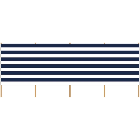 3x Stuks strand/camping windscherm gestreept wit/blauw 3 meter x 120 cm -