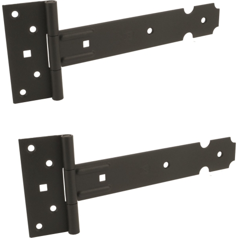 4x Poortscharnieren / hekwerk /kruisheng scharnieren staal zwart epoxy 40 x 3.5 cm -