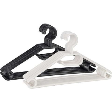 Set van 100x stuks witte kledinghangers van kunststof -