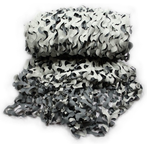 Voordeelset van 2x stuks camouflage netten zwart/wit/grijs 3 x 2,4 meter -