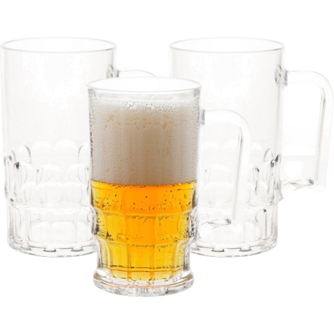 12x stuks onbreekbare bierpul transparant kunststof 30 cl/300 ml -