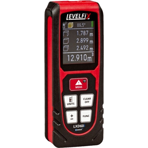 Levelfix LXD60i Afstandsmeter In Tas - Bluetooth - 60m - IP54